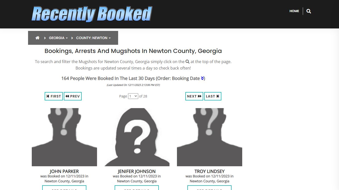 Recent bookings, Arrests, Mugshots in Newton County, Georgia